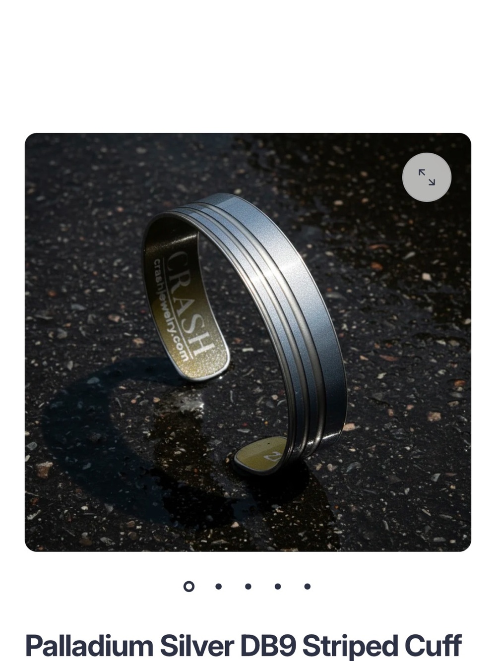 Palladium Silver Striped Open Cuff Bracelet